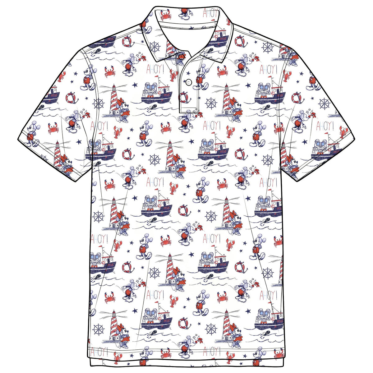 Anchors Away Performance 1/4 Button Shirt (P/O)