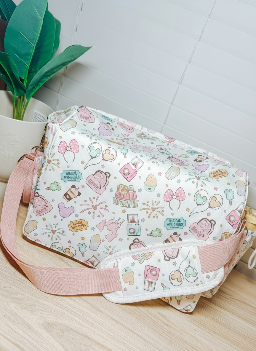Pastel Park Stroller Caddy/Diaper Bag Duo