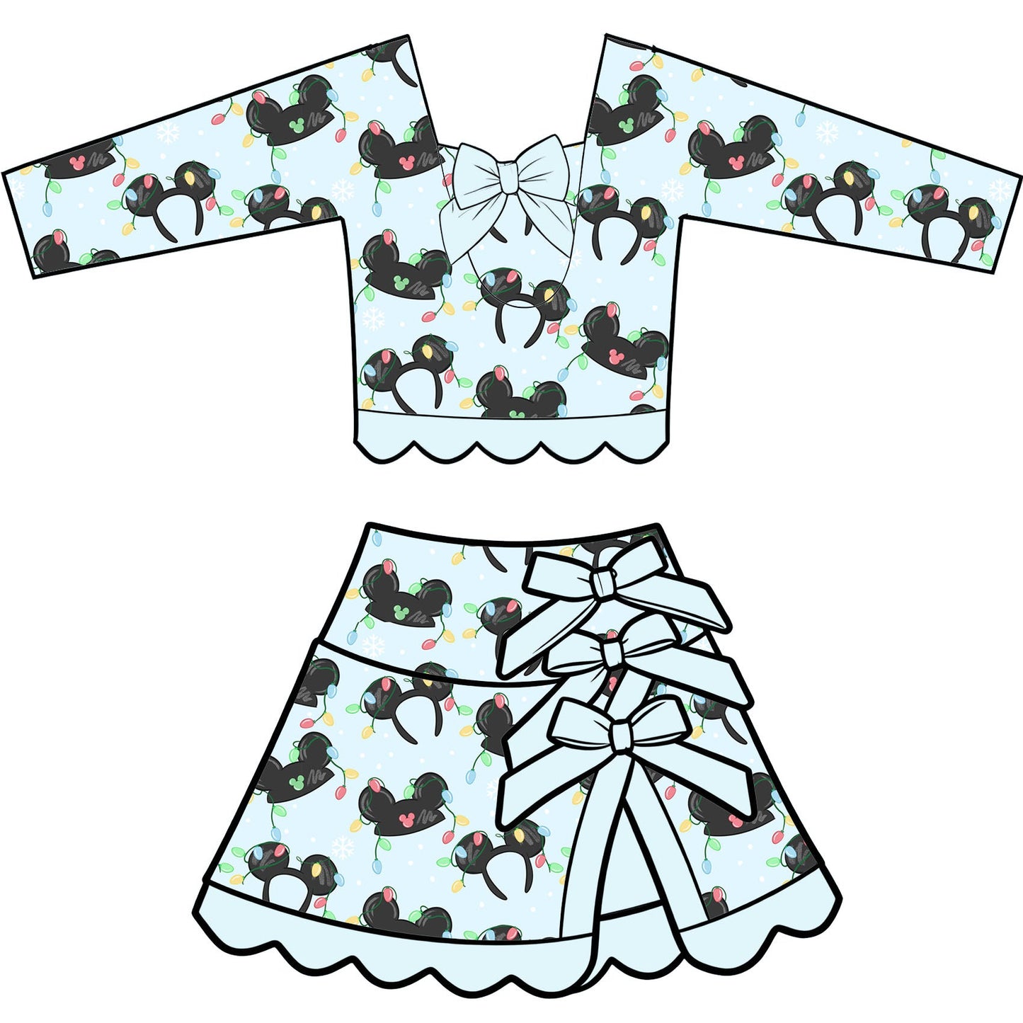 Deck the Ears LS Tutu Set (P/O)