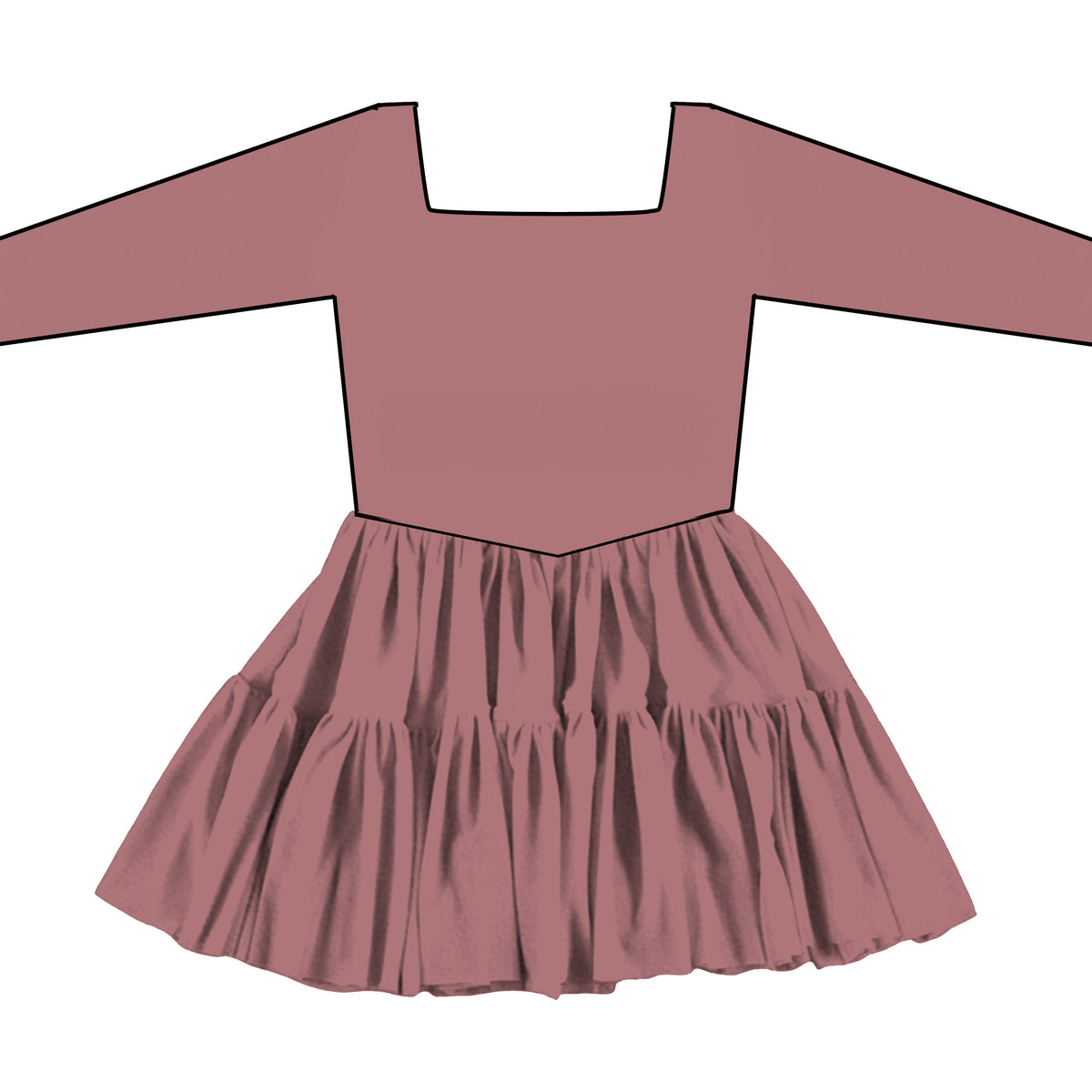Dusty Rose LS Tulle Twirlie (P/O)