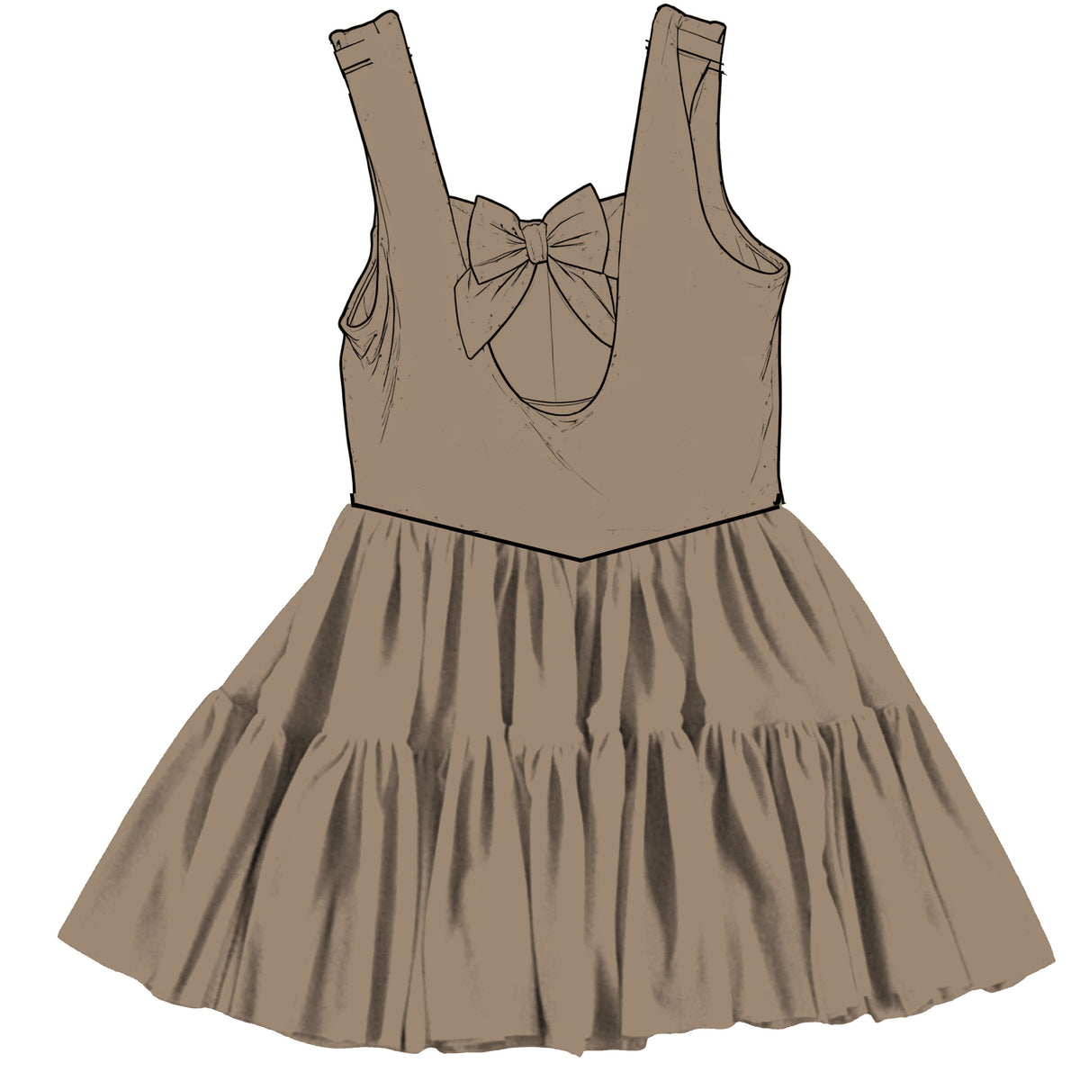 Taupe Tulle Twirlie (P/O)