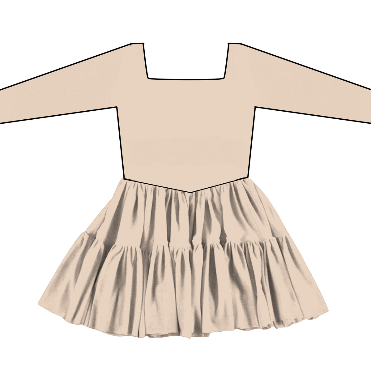 Vanilla Oat LS Tulle Twirlie (P/O)