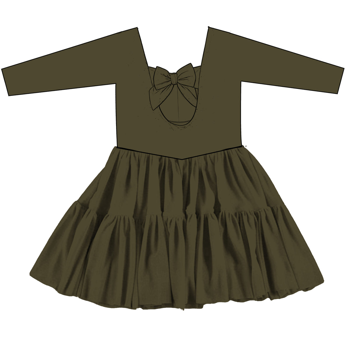 Olive LS Tulle Twirlie (P/O)