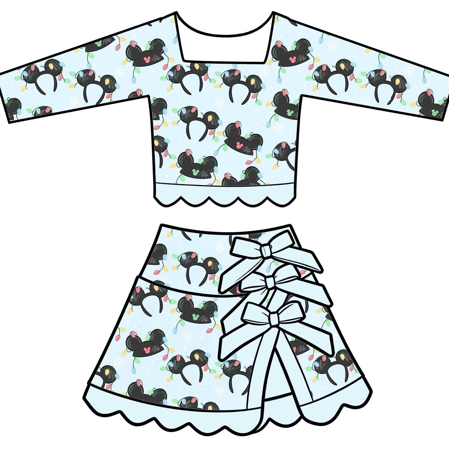 Deck the Ears LS Tutu Set (P/O)