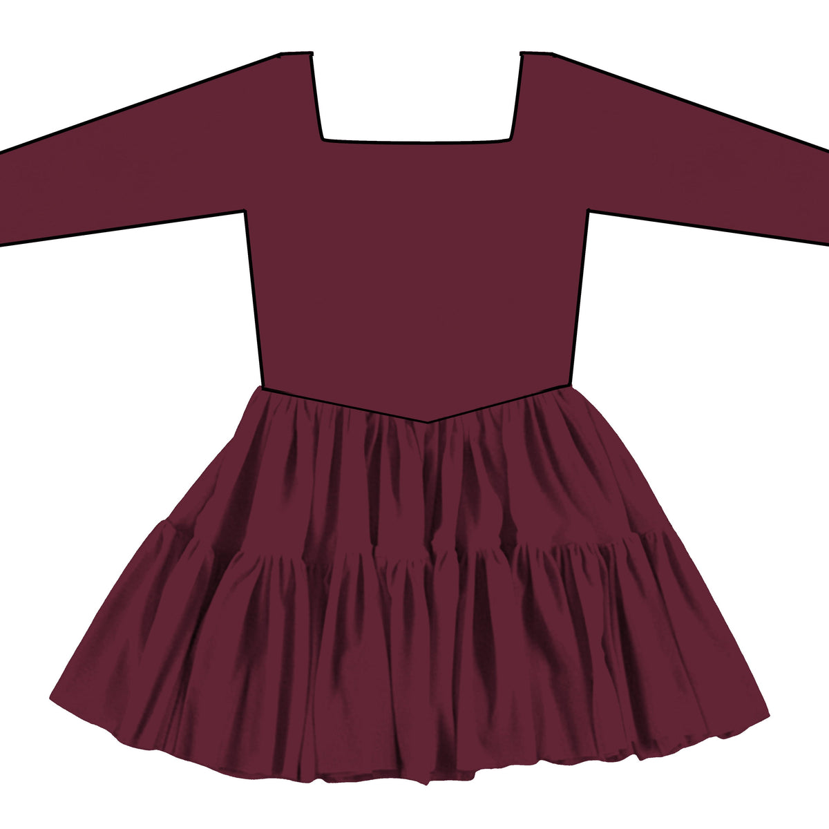 Mulled Cranberry LS Tulle Twirlie (P/O)