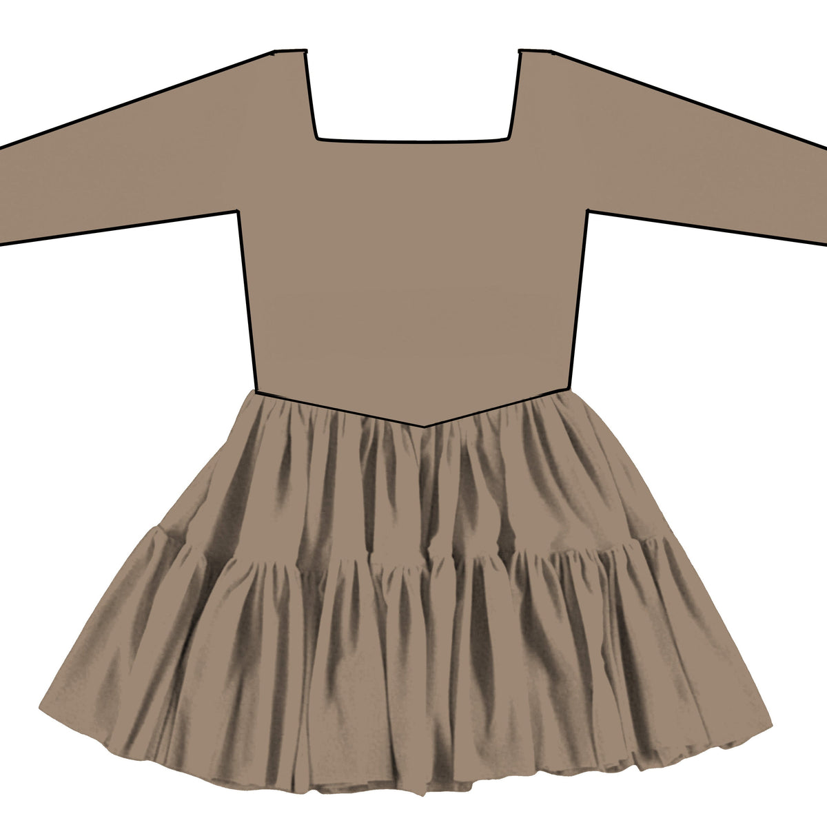 Taupe LS Tulle Twirlie (P/O)