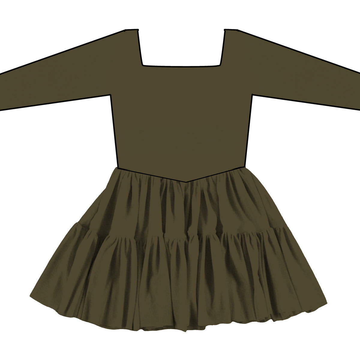 Olive LS Tulle Twirlie (P/O)