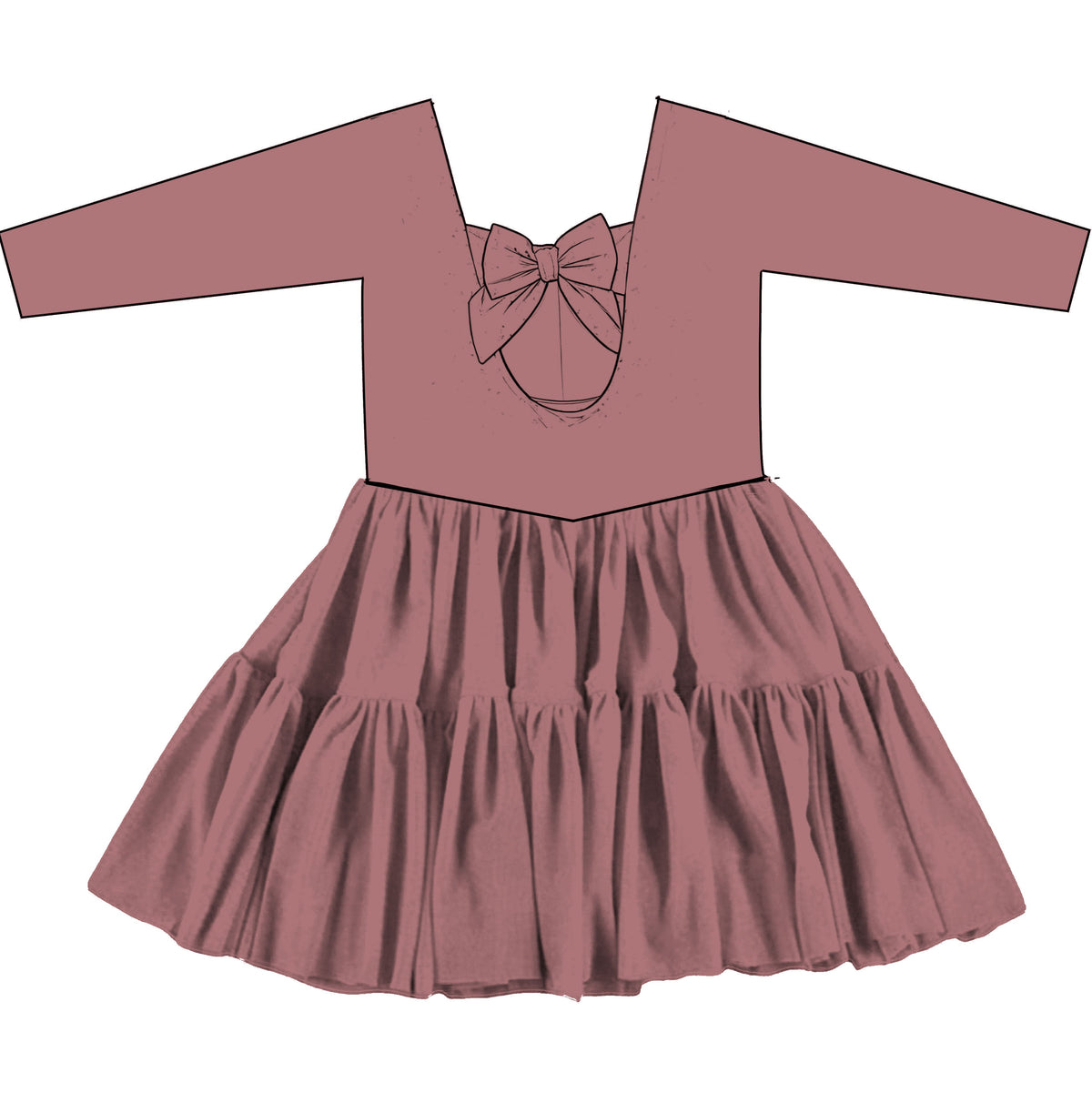 Dusty Rose LS Tulle Twirlie (P/O)