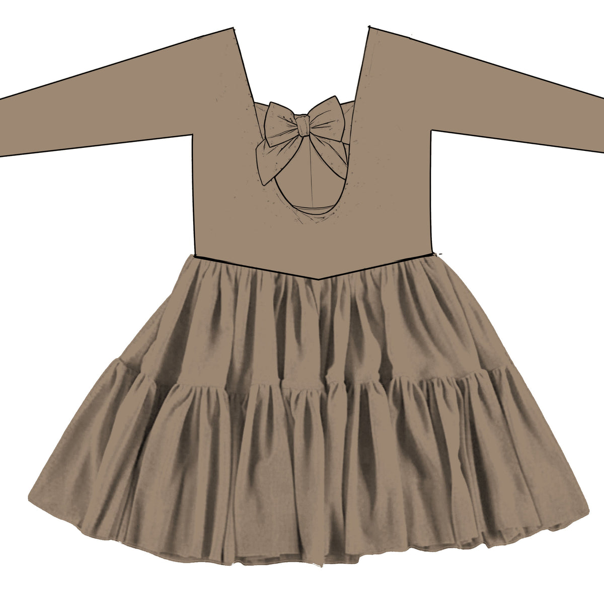 Taupe LS Tulle Twirlie (P/O)