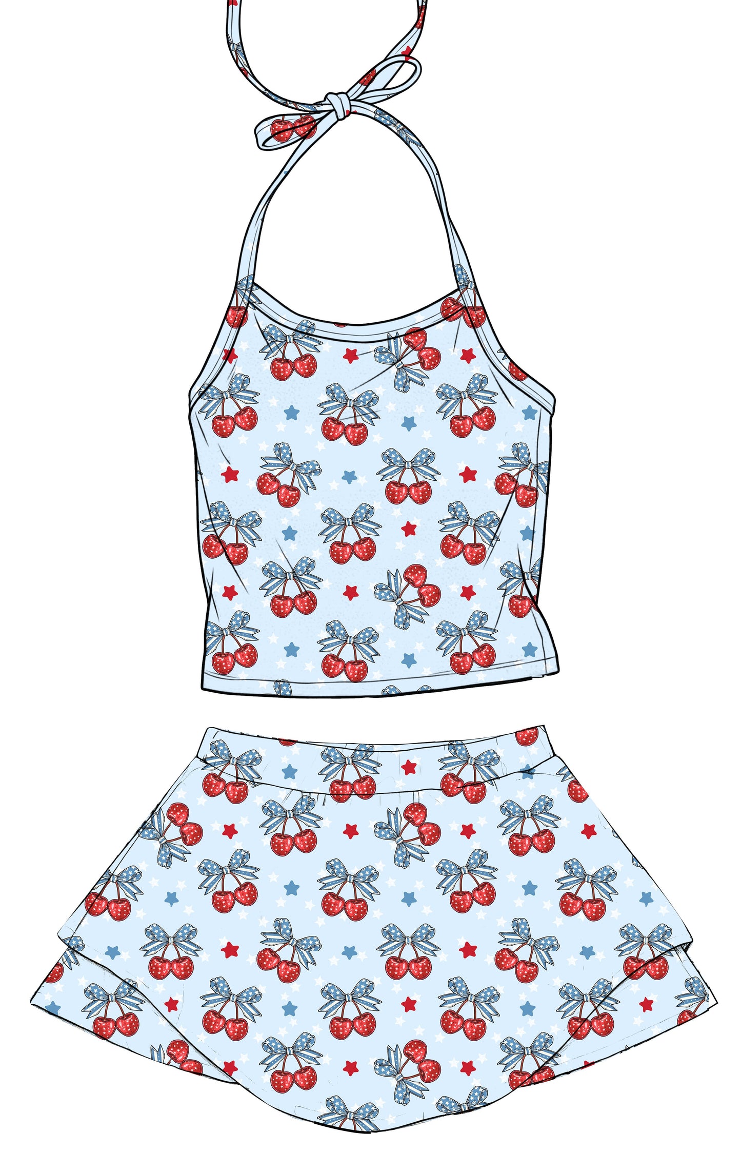 Red White & Bows Halter Set (P/O)