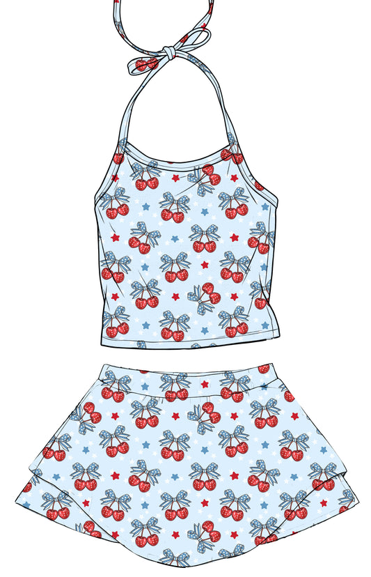 Red White & Bows Halter Set (P/O)