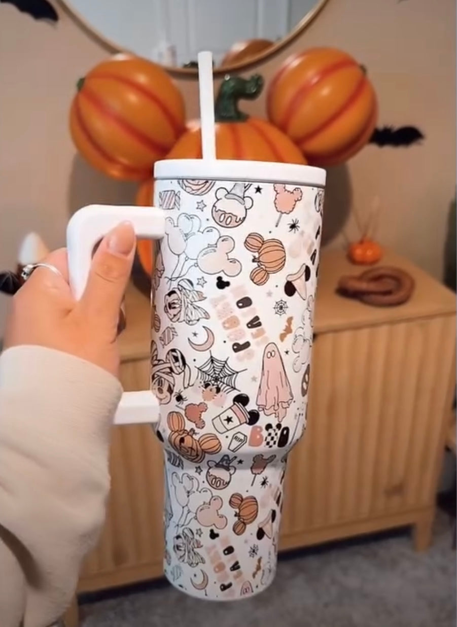 Pink Spooky Season Tumbler