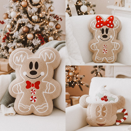 Minnie\Mickey Gingerbread Throw Pillows